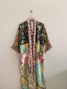 ชุดคลุมกิโมโนผ้าไหมปะติดปะต่อแบบยาว สวมใส่สบายๆ คล้ายเสื้อคลุมแจ็คเก็ต - Product Image 4