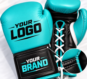 Guantes de boxeo de microfibra personalizados con cordones para entrenamiento de MMA, sparring, gimnasio, Muay Thai y fitness. - Product Image 1