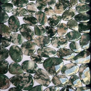 100% Natural Moss Agate Gemstones High Quality Grooved Green Moss Agate Cabochon Wholesale Loose Gemstones for Jewelry Making - Product Image 4