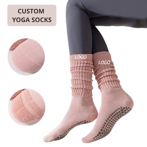 Calcetines de Yoga Antideslizantes y Transpirables de Nailon/Algodón Grueso con Logotipo Personalizado ODM para Mujeres, Pilates y Danza - Product Image 1
