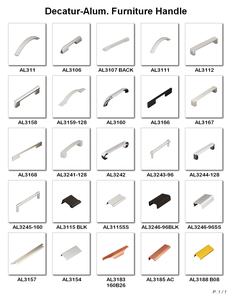 Perilla plana de aluminio para muebles, cajón de gabinete - Product Image 4