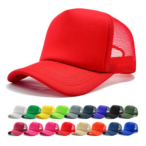Casquette de camionneur personnalisable avec logo brodé, casquette de baseball 5 panneaux en maille unisexe, haute qualité, respirante, imperméable, en mousse unie vierge - Product Image 1