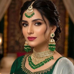 2026 Trending Bohemian Christian Gold Plated Turquoise <b>Stud</b> Necklace Vintage Jewelry <b>Set</b> for Wedding & Party - Product Image 5