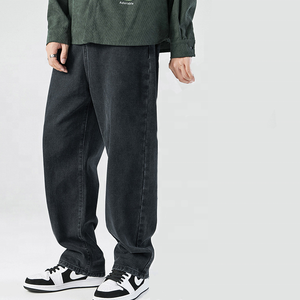 Jean en denim baggy pour homme, coupe droite ample, multi-poches, style workwear et streetwear, délavé, fabricant - Product Image 3