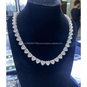 Collier de diamants cultivés en laboratoire VVS Coeur en argent sterling 925 Passes Diamond Test Gift For her - Product Image 1