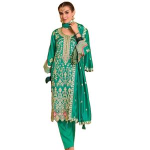 New Latest Wholesale Premium Multi Color Women's Ready-Made Embroidery and Hand Work <b>Kurti</b> and Duppatta Set - Product Image 1
