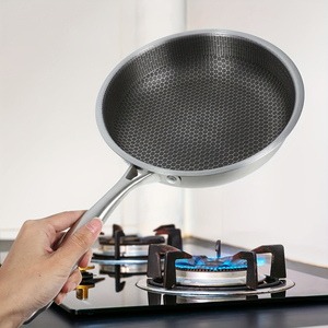 Poêle à frire élégante en acier inoxydable avec technologie antiadhésive professionnelle, grande capacité de cuisson, poignées rivetées durables - Product Image 5