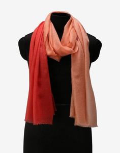 Chal largo de pashmina pura para mujer, teñido en tres colores con efecto ombré, estilo vintage, teñido a mano. - Product Image 1