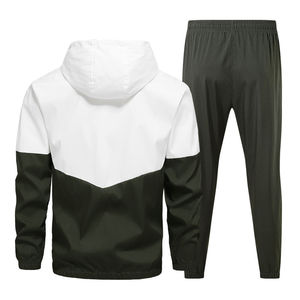 Ensemble de survêtement unisexe pour homme, veste zippée et pantalon de survêtement mi-cuisse, extensible dans quatre directions, polyester léger - Product Image 4