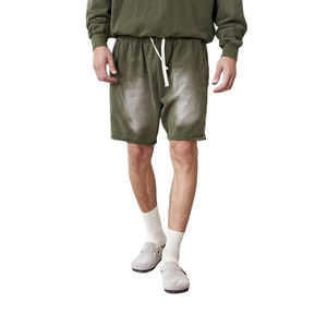 Pantalones Cortos Casuales para Hombre, Hechos a Medida, con Lavado Ácido, Estilo Urbano, Vintage, con Cordón Ajustable, Diseño Sólido - Product Image 6