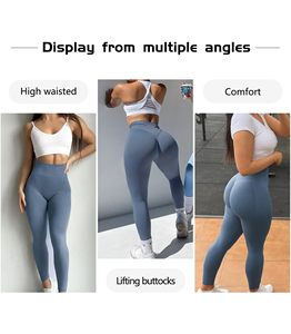 Women Workout Scrunch Butt Leggings Butt Lifting <b>Tummy</b> <b>Control</b> High Waisted Solid Sports Gym Running Compression Tight Yoga Pant - Product Image 6