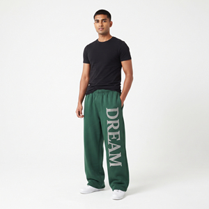 Pantalon de survêtement ample pour homme avec strass, 100 % polyester, décontracté, pour le sport, la gym, en molleton, avec cordon de serrage, style streetwear, pour l'entraînement - Product Image 1