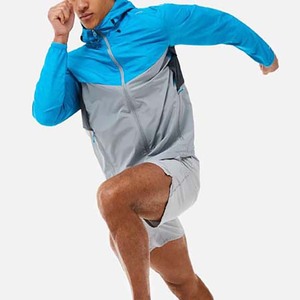 ชุดวินด์เบรกเกอร์ออกแบบโลโก้เองสำหรับผู้หญิง ชุดเซ็ตเสื้อฮู้ดและกางเกงขาสั้น ผ้าไนลอนโพลีเอสเตอร์ ลายเรียบ มีฮู้ดสำหรับฤดูหนาว - Product Image 1