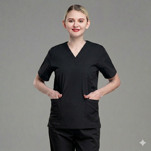 Twill cotton Stretchable <b>Scrub</b> <b>Tops</b> and trouser for Nurses Hospital Use ODM Supply - Product Image 2