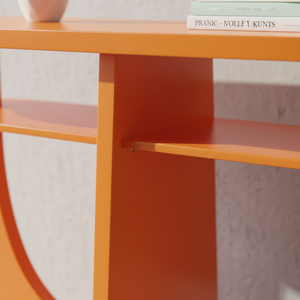 โต๊ะคอนโซล โต๊ะข้าง ทำจากไม้ยางพารา MDF ทนทาน ปิดผิววีเนียร์ไม้โอ๊ค สำหรับห้องรับประทานอาหารและร้านอาหาร ตกแต่งบ้าน สีเบจ - Product Image 4