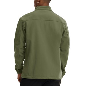 Veste de randonnée coupe-vent personnalisée avec logo d'entreprise, capuche, imperméable, doublure en maille, légère, softshell, pour hommes, hiver - Product Image 4