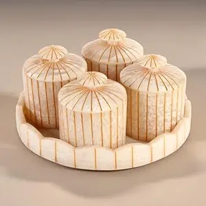 Most Attractive Resin <b>Tray</b> With Resin Jar for Dry Fruit Decorative <b>Snacks</b> Serving <b>Tray</b> Storage Acrylic Jars & <b>Tray</b> At Best Rates - Product Image 6