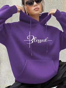 Sweat-shirts à capuche en polaire pour femmes, prix d'usine, logo personnalisé, fermeture éclair, pour l'hiver - Product Image 4