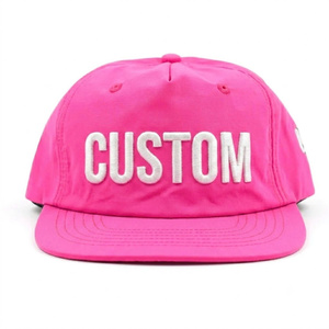 Custom Embroidery Logo 5 Panel <b>Flat</b> Brim Waterproof Fabric Unstructured Snapback <b>Cap</b> And Hat Outdoor Wear For <b>Man</b> Woman Factory - Product Image 1