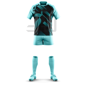 Uniforme d'équipe de rugby professionnel, écologique, coupe-vent, imprimé, col en V, jersey léger, short, broderie 3D, antibactérien - Product Image 4