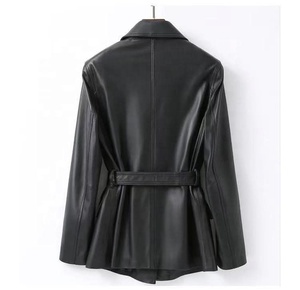 Manteau long en cuir véritable pour femme Champ King - Product Image 5