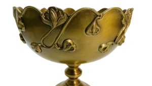 ชามทองเหลืองสำหรับเสิร์ฟชามทองเหลืองสลักด้วยมือดีไซน์ดอกไม้หรูหรา - Product Image 5