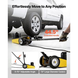 Gato hidráulico de suelo de acero de 22 toneladas (48501 lb) con pistón único, elevación rápida, postes de extensión y bomba de aire para elevación de vehículos - Product Image 6