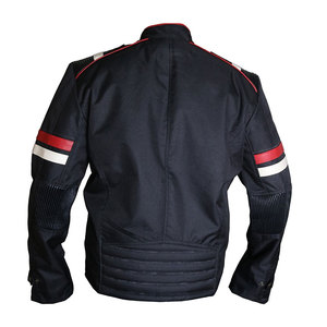 Blouson de moto unisexe en cuir noir respirant coupe-vent avec col montant et fermeture éclair, coupe classique, style décontracté hiver - Product Image 6