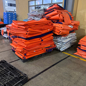Heavy Duty PE Tarpaulin <b>Fabric</b>, Blue / Orange, High Durability, Large Capacity, Custom Colors, Custom Sizes, Wholesale - Product Image 3