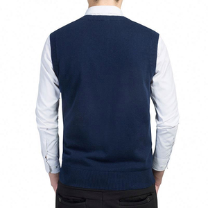 <b>Men's</b> Retro V-Neck <b>Knit</b> Sweater Vest – Solid Color Casual Business Pullover Sleeveless <b>Waistcoat</b> for Work & Everyday Wear - Product Image 2