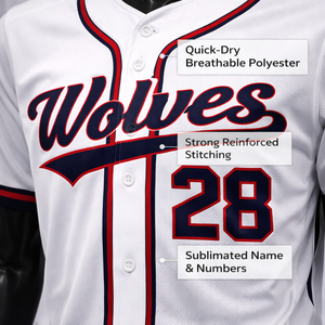 Conjunto de Uniforme de Béisbol Personalizado, Talla Grande, Secado Rápido, Transpirable, Antibacteriano, Absorbe la Humedad, Tela 100% Poliéster - Product Image 3