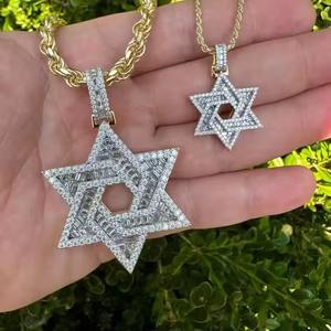 Colgantes y Amuletos de Joyería Fina Magen Star David, Plata de Ley 925 Vermeil, Pasa el Test de Diamantes, Joyería Hip Hop, MOISSANITA - Product Image 3