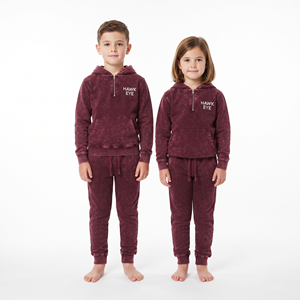 Conjunto de Sudadera con Capucha y Pantalón de Chándal de Algodón con Lavado Ácido para Niños, Unisex, al por Mayor, con Estampado Personalizado, Ropa Deportiva para Niños - Product Image 1