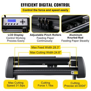 Plotter da Taglio Vinile da 28 Pollici con Display LCD e Rulli a Doppia Molla Regolabili per Taglio di Insegne - Product Image 3