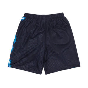 Pantalones Cortos Deportivos de Malla Personalizados para Hombre, de Poliéster, Doble Capa, con Cintura Elástica, Color Negro Sólido, Secado Rápido - Product Image 2