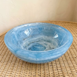 Handmade Polished Resin <b>Bowl</b> <b>Blue</b> Marble Lock Under Glazed Dishwasher Safe Eco-Friendly Food Serving Dish Gifting - Product Image 2