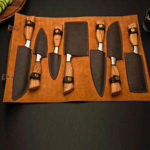 Handmade Damascus Steel Blade Wood Handle Kitchen <b>Set</b> Outdoor <b>Knife</b> - Product Image 6
