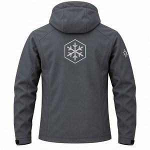Veste softshell unisexe imperméable à capuche coupe-vent respirante légère entièrement zippée pour activités de plein air, randonnée et travail, brodée - Product Image 4
