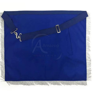 Delantal Masónico de Ex-Maestro Masón de la Logia Azul, Blanco y Azul Rey con Bordado Plateado, Diseño Personalizado Aceptable - Product Image 6