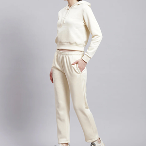 Conjunto Deportivo de Dos Piezas para Mujer, de Algodón Grueso, Estilo Informal, con Sudadera Holgada y Pantalones Deportivos - Product Image 2