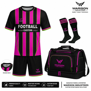 Wholesale Custom Football Sportswear Set Soccer Jersey Kit With Shorts Socks And Sports Travel Bag Breathable Soccer Uniform Set - Product Image 4