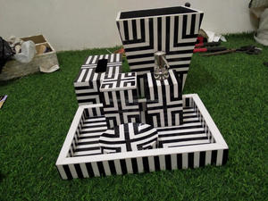 Nuevo patrón conjunto de baño nuevo diseño tamaño personalizado artículo para el hogar antiguo conjunto de baño con incrustaciones de hueso para la venta al por mayor - Product Image 4