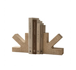 Sujetalibros Decorativos de Concha de Mármol Natural, Juego de Soportes para Libros para Estantería, Oficina, Sala de Estar, Mesa, Organizador de Decoración del Hogar, Par - Product Image 2