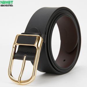 Cinturón de Cuero Vacuno Formal para Hombre con Logotipo Personalizado al por Mayor, Hebilla de Aleación Reversible, Ligero, Ecológico y Duradero, Ancho de 3.3 cm - Product Image 1