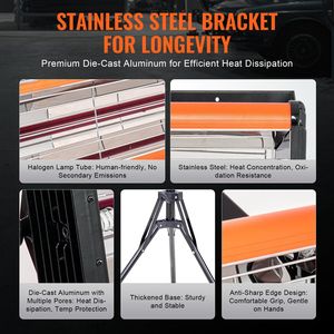 2000W infrarrojo de mano/soporte de doble uso Auto calefacción cura luz 0-90 min sincronización para secado de pintura de coche 3,55 equipo de reparación de carrocería - Product Image 5