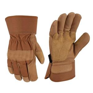Gants d'hiver en cuir beige à écran tactile, avec détection d'aiguille, doublure en cachemire, poignets fendus, doigts entiers, pour la conduite et le quotidien - Product Image 3