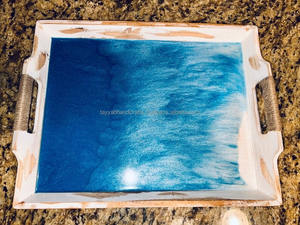 Meilleur plateau de service en bois élégant avec poignées pratiques pour une préparation facile des repas à l'abri de l'Inde - Product Image 2