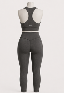 Women's Black Leggings Set Sports <b>Bra</b> Yoga Workout Activewear Fitness Clothing Custom Private Label OEM ODM - Product Image 2