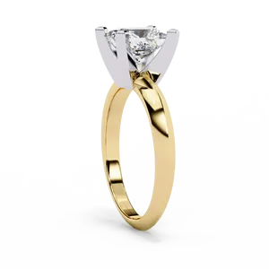 Bague solitaire en or sur mesure avec diamant de laboratoire taille princesse géométrique de 1,5 carat, tige fine et tête à quatre griffes en V - Product Image 6