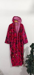 Kimono de Algodón con Estampado Floral/Animal, Cuello en V, Manga Larga, Secado Rápido, Ligero, para Playa o como Bata de Dama de Honor - Product Image 6